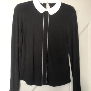 Hobbs Black and White Long Sleeved Blouse